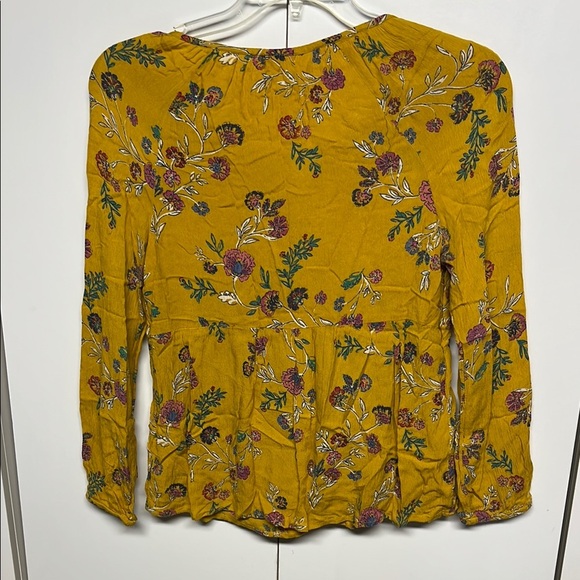 Floral Mustard Boho Women's Top - Picture 8 of 9